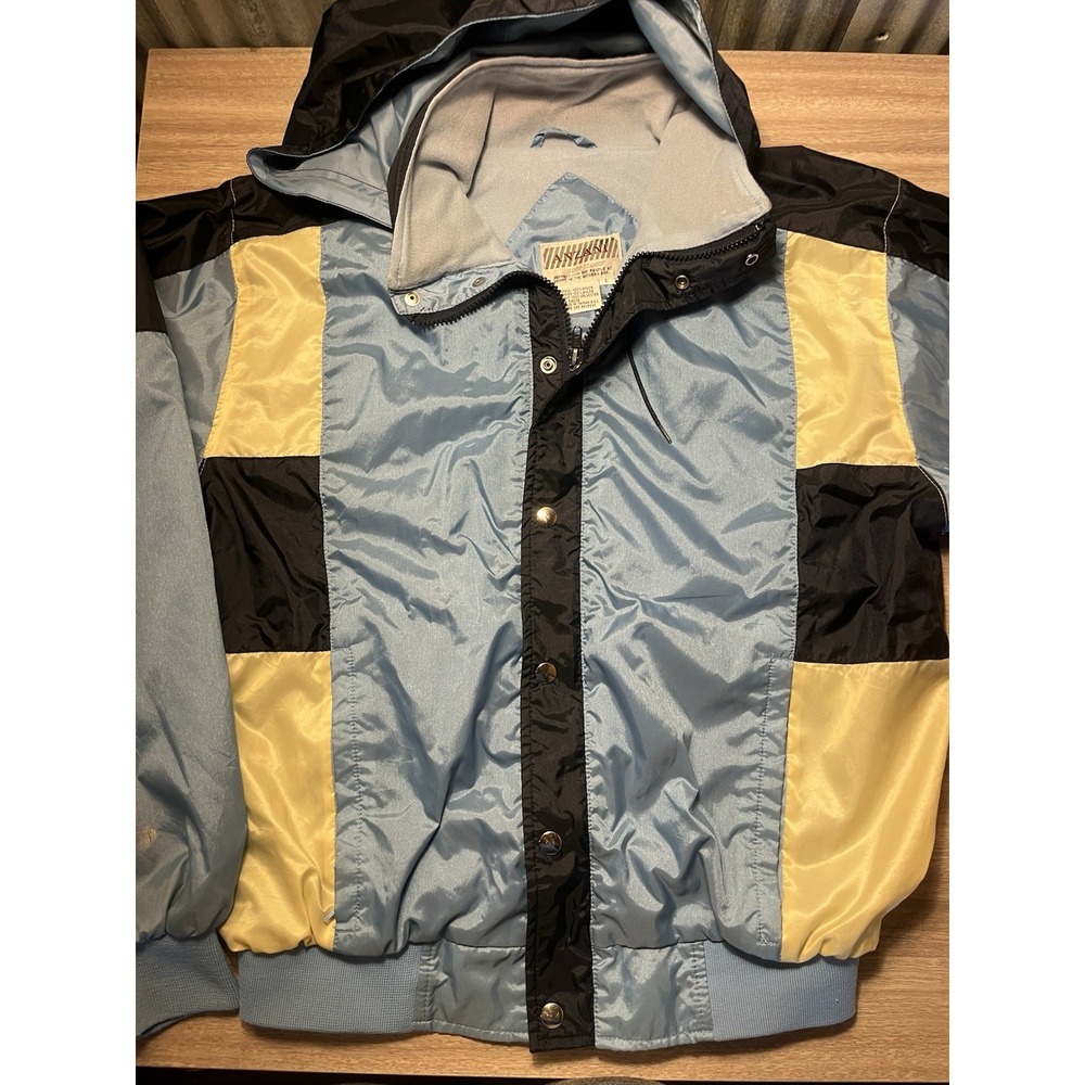 Vintage Sportswear Nylon Color Block Hooded Windbreaker Jacket L